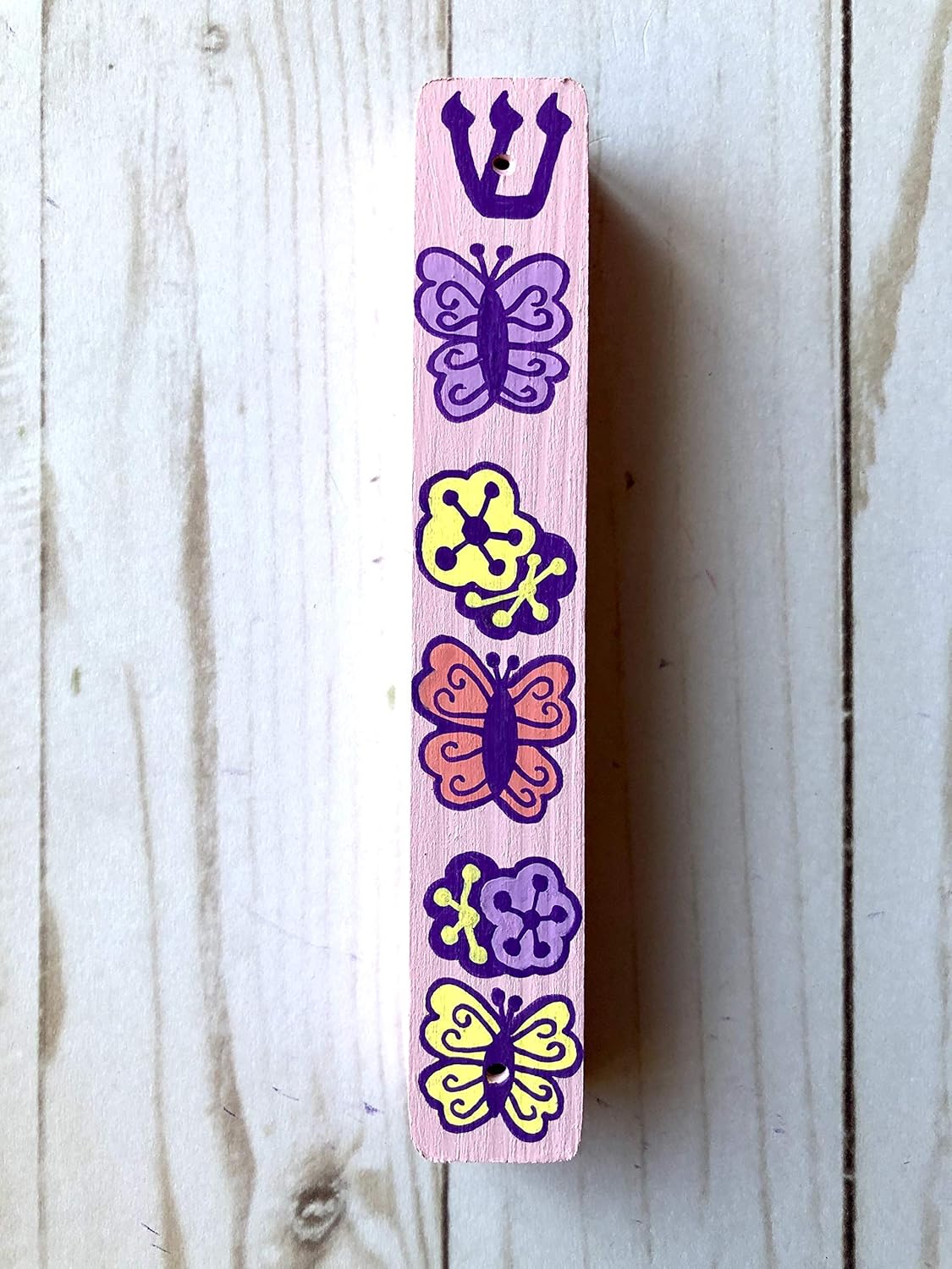 Butterfly Mezuzah, Children's Judaica, Scroll Case for Girl's Room, Baby Naming Gift (Mezuzah Case Only)
