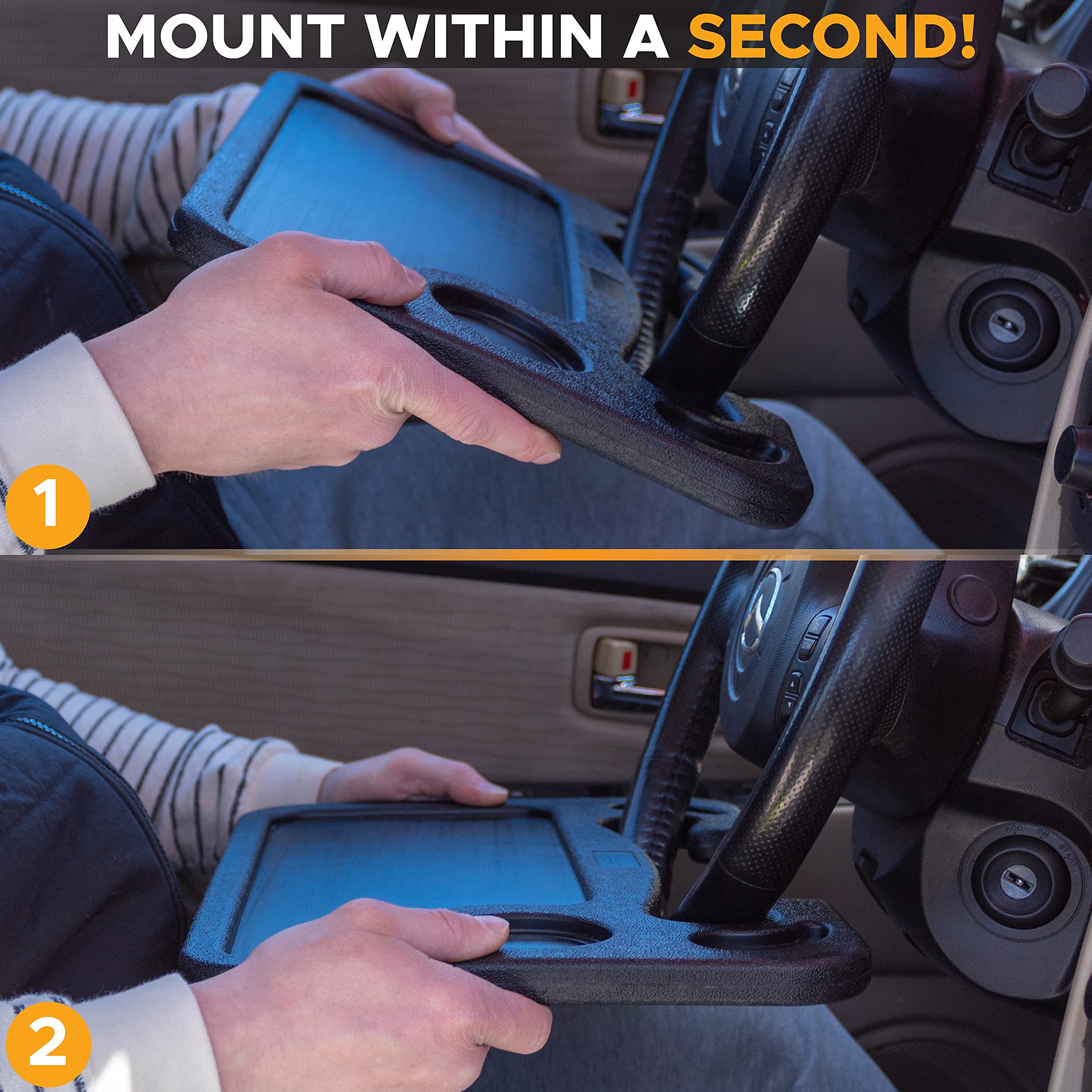 EcoNour 2 in 1 Car Steering Wheel Desk Steering Wheel Tray for Laptop