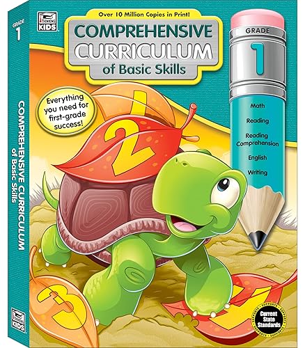 Comprehensive Curriculum of Basic Skills 1st Grade Workbooks All Subjects Ages 6-7, Math, Reading Comprehension, Writing, Spelling, Vocabulary, Addition, Subtraction, First Grade Workbook (544 pgs)
