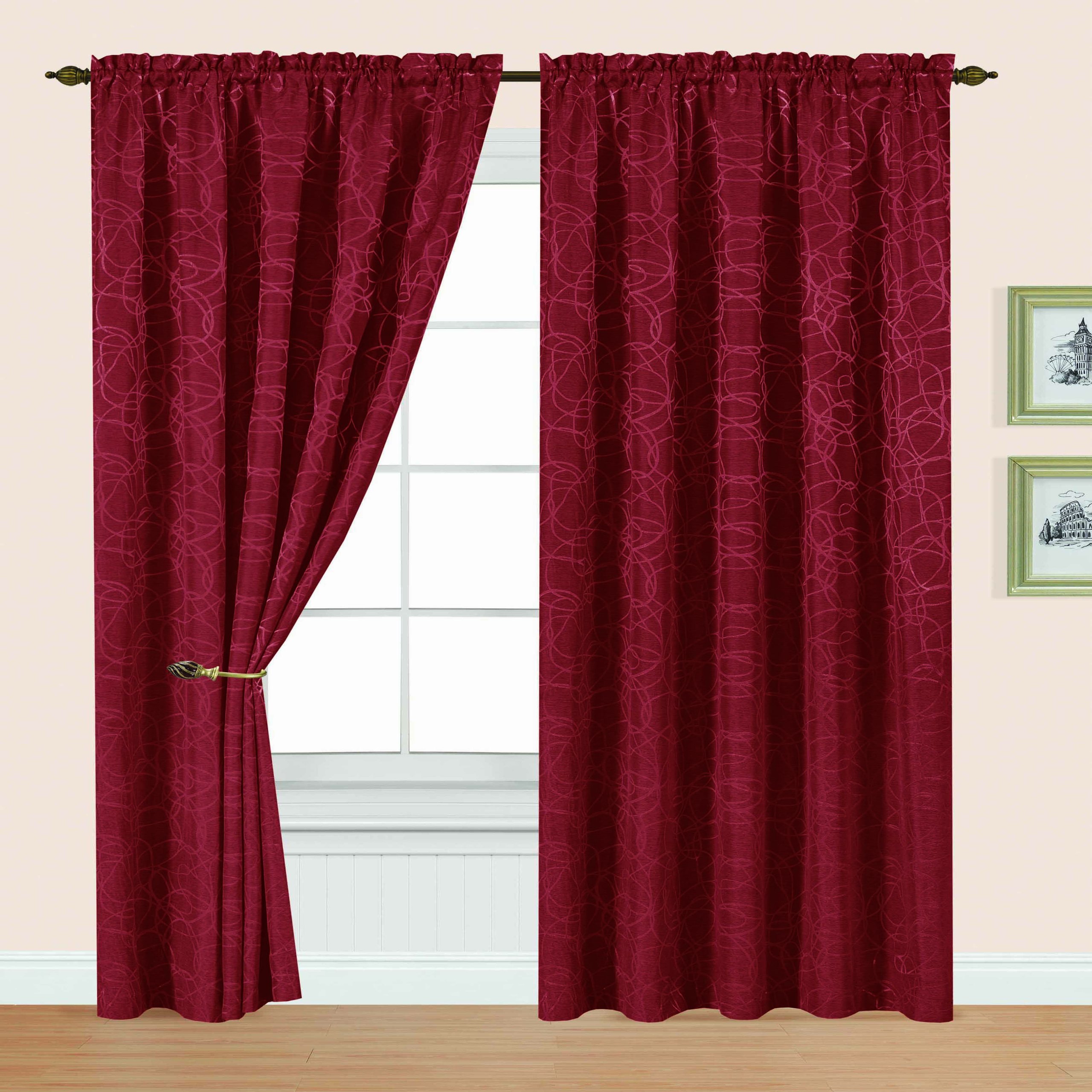 Editex Home Textiles Splendid Window Panel, 56 by 84-Inch, Burgundy