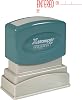 Xstamper 1822 Entered ONby with Space for Name and Date, Pre Inked Laser Engraved Rubber Stamp, Red Ink, Impression Size: 12 x 1-58"