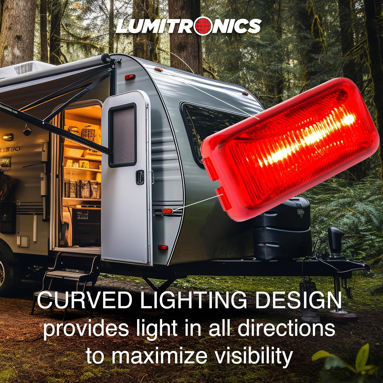 Lumitronics RV Model 19 Thin Line Sealed LED Marker Clearance Light (Red) image 2