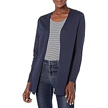 Amazon Essentials Cardigan Leggero Aperto sul Davanti (Disponibile in Taglie Forti) Donna, Blu Marino, S Plus