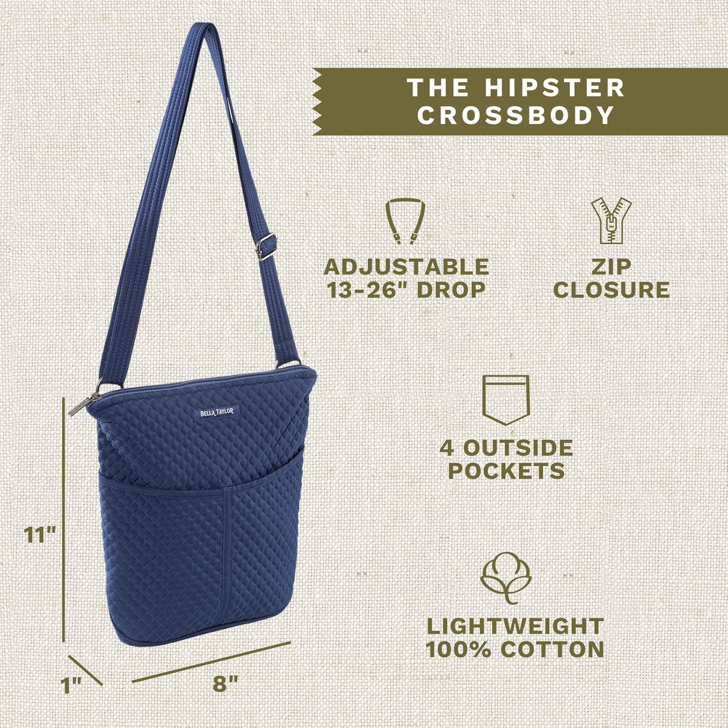 Bella Taylor Hipster Crossbody Purse for Women | Medium Size Shoulder Bag with Adjustable Strap - Image 3