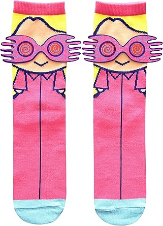Harry Potter Luna Lovegood Juniors / Ladies Crew Socks with Spectrespecs Glasses Applique