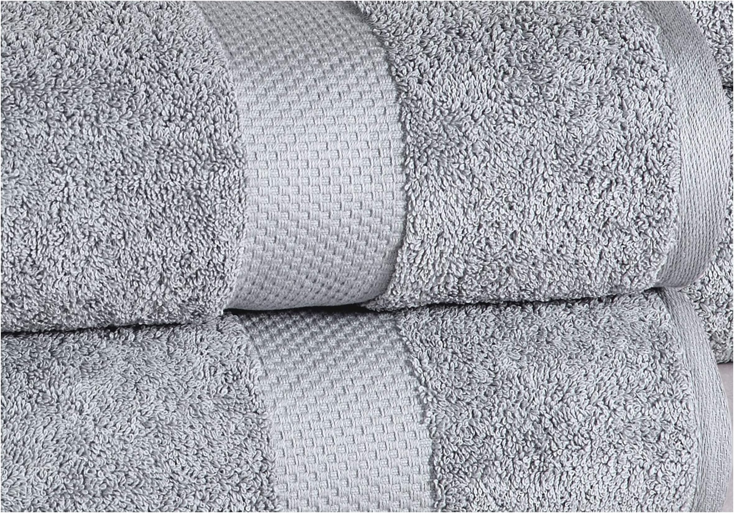 ISABELLA CROMWELL 100% Cotton 4 Oversized Bath Sheets Low Twist Extra Large Soft Highly Absorbent Luxury Hotel Spa Quality Towels - Silver