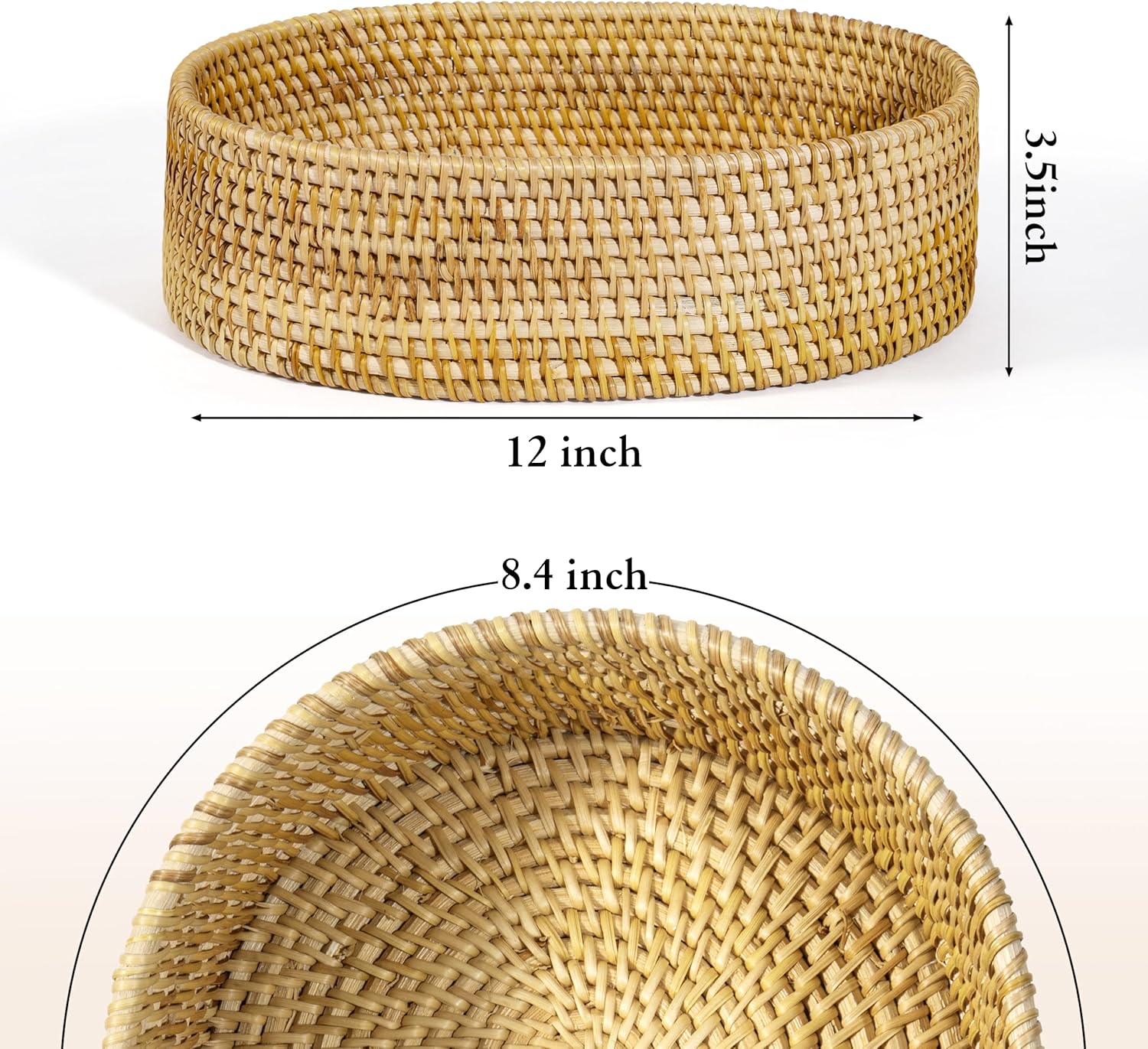 Natural Basket with Warming Stone and Cloth Cover for Serving Sourdough Bread, Fruits, Snacks, Bakers Gift for Kitchen, House Warming Gift - Vietnamese rattan