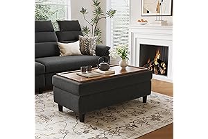LINSY HOME Oversized Storage Ottoman Bench