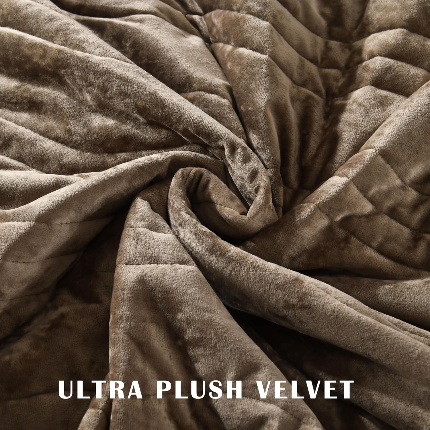 Velvet California King Size Quilt, Oversized California Comforter Set Mocha Brown Bedding Set (118”*106”) with 2 Pillow Shams, Luxurious Quilt Set,All-Season 3 Pieces