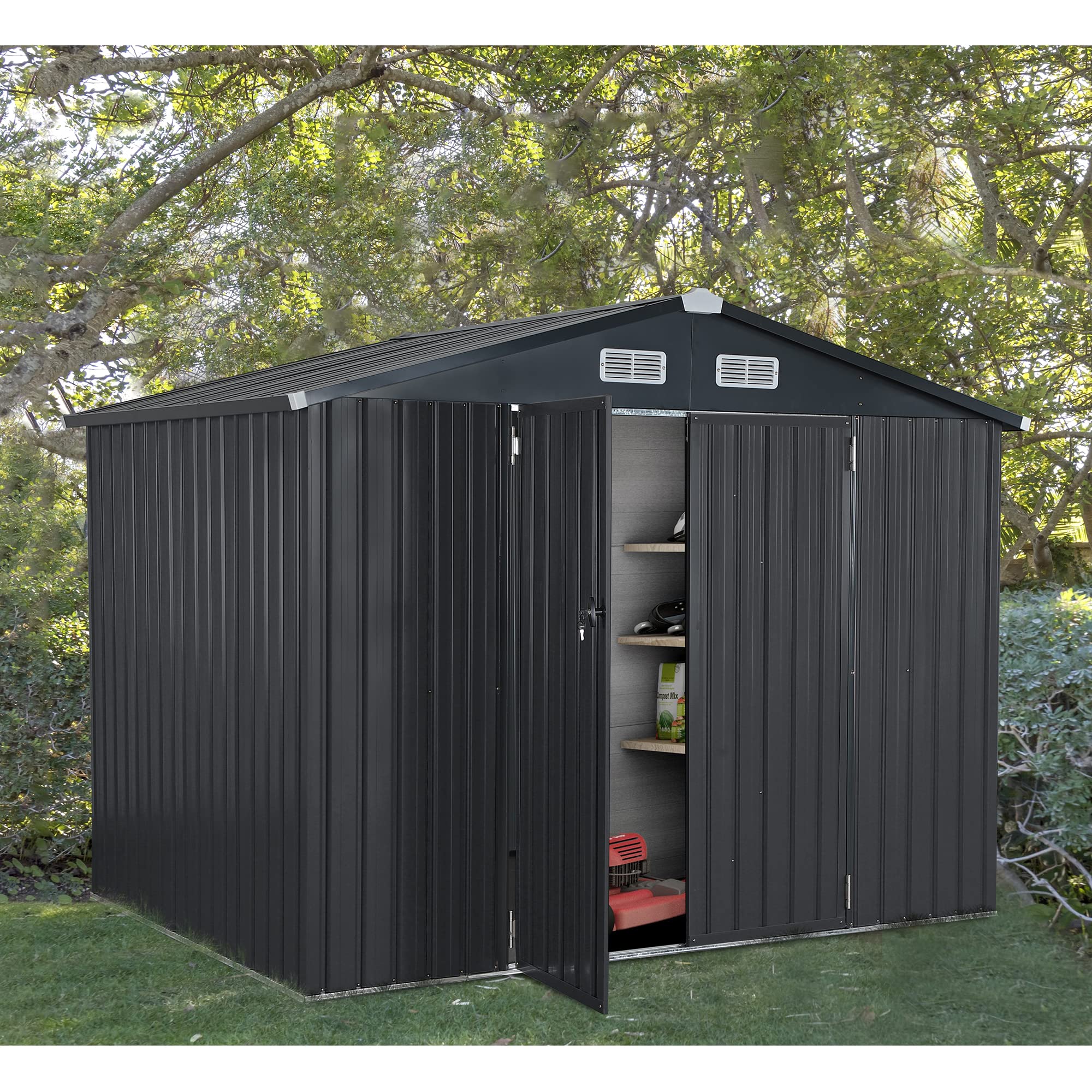 Buy Soleil Jardin 6x8 Ft Storage Shed, Galvanized Steel Sheds & Outdoor