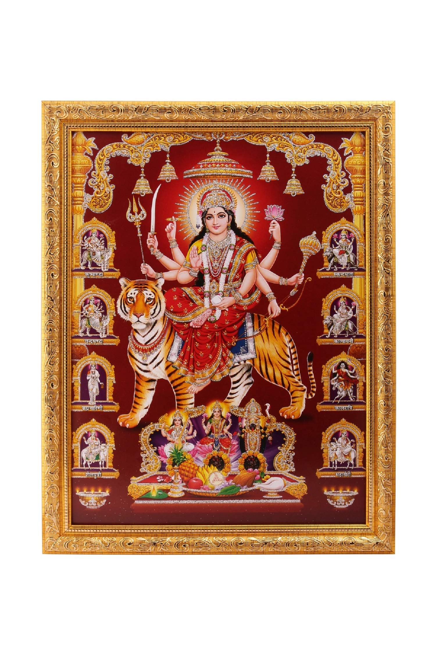 Photo Nav Durga Zari Art argenté pour harmoniser l'énergie spirituelle de la maison
