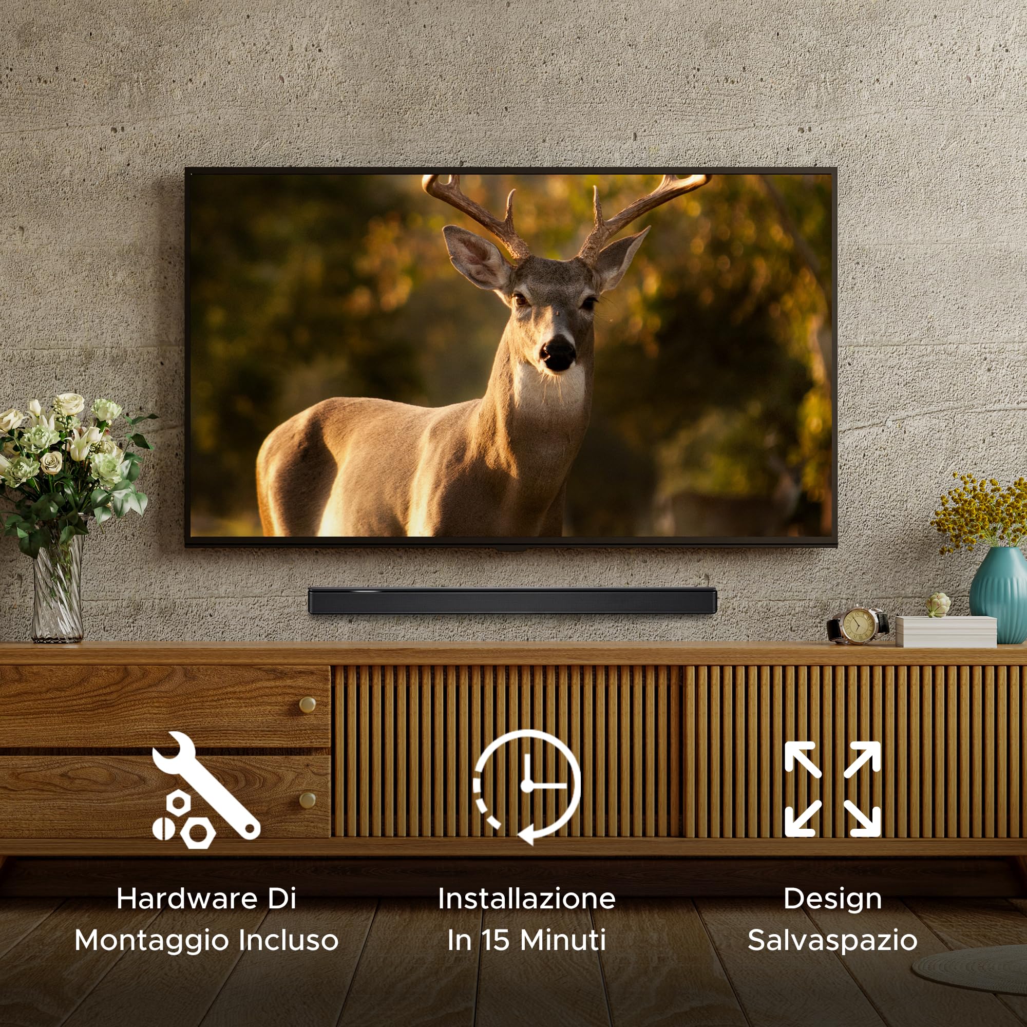 Soundbar Smart 300 500 550 600 700 900 Lifestyle Ultra Supporto da Parete per Bose 300/500/550/600/700/900 Ultra, Smart Sound Bar TV Speaker, Regolabile Supporto per Montaggio Sotto la TV, Nero