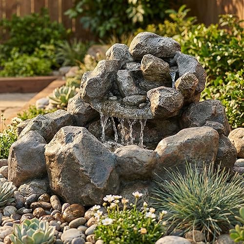 Miniatura 8 de Sunnydaze Rocky Ravine - Fuente de agua eléctrica para exteriores, de 18 pulgadas, con bomba sumergible, para jardín, patio, terraza