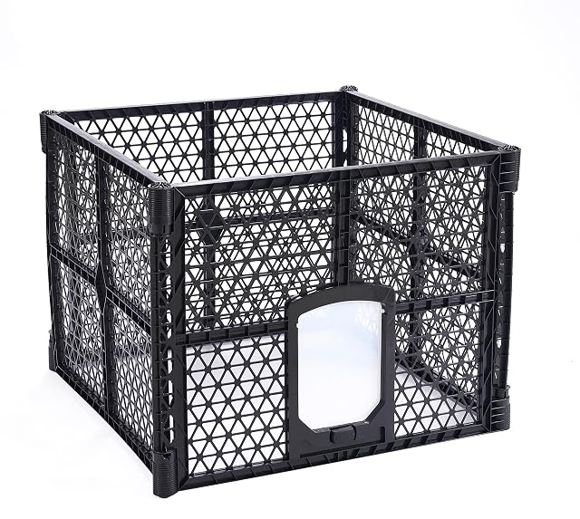 Lanco - Parque de 4 Paneles de Plástico con Puerta. Facil Montaje y Traslado. Resistente. para Interiores…