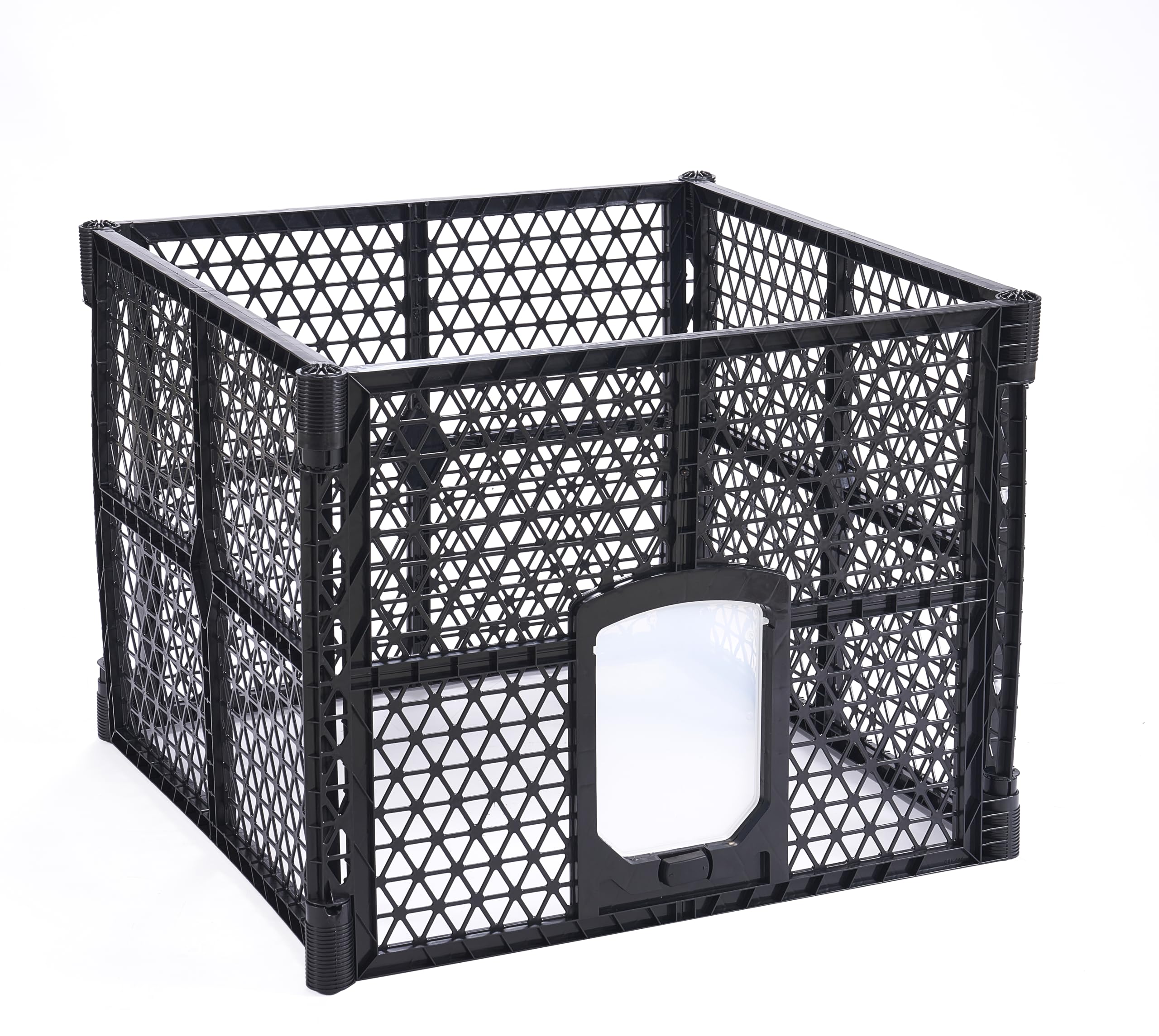 Lanco - Parque de 4 Paneles de Plástico con Puerta. Facil Montaje y Traslado. Resistente. para Interiores y Exteriores. Medidas: 4 Paneles de 90 x 90 x 67 cm.
