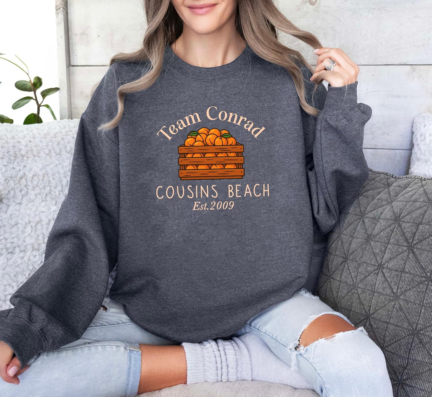 Team Conrad Cousins Beach Sweatshirt - Peach Scene TSITP Sweater For Fans