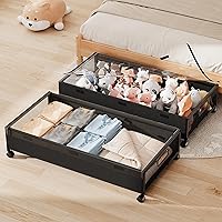 Vista 13 de Almacenamiento debajo de la cama con ruedas, cajones de almacenamiento rodantes debajo de la cama, almacenamiento de madera debajo de la cama