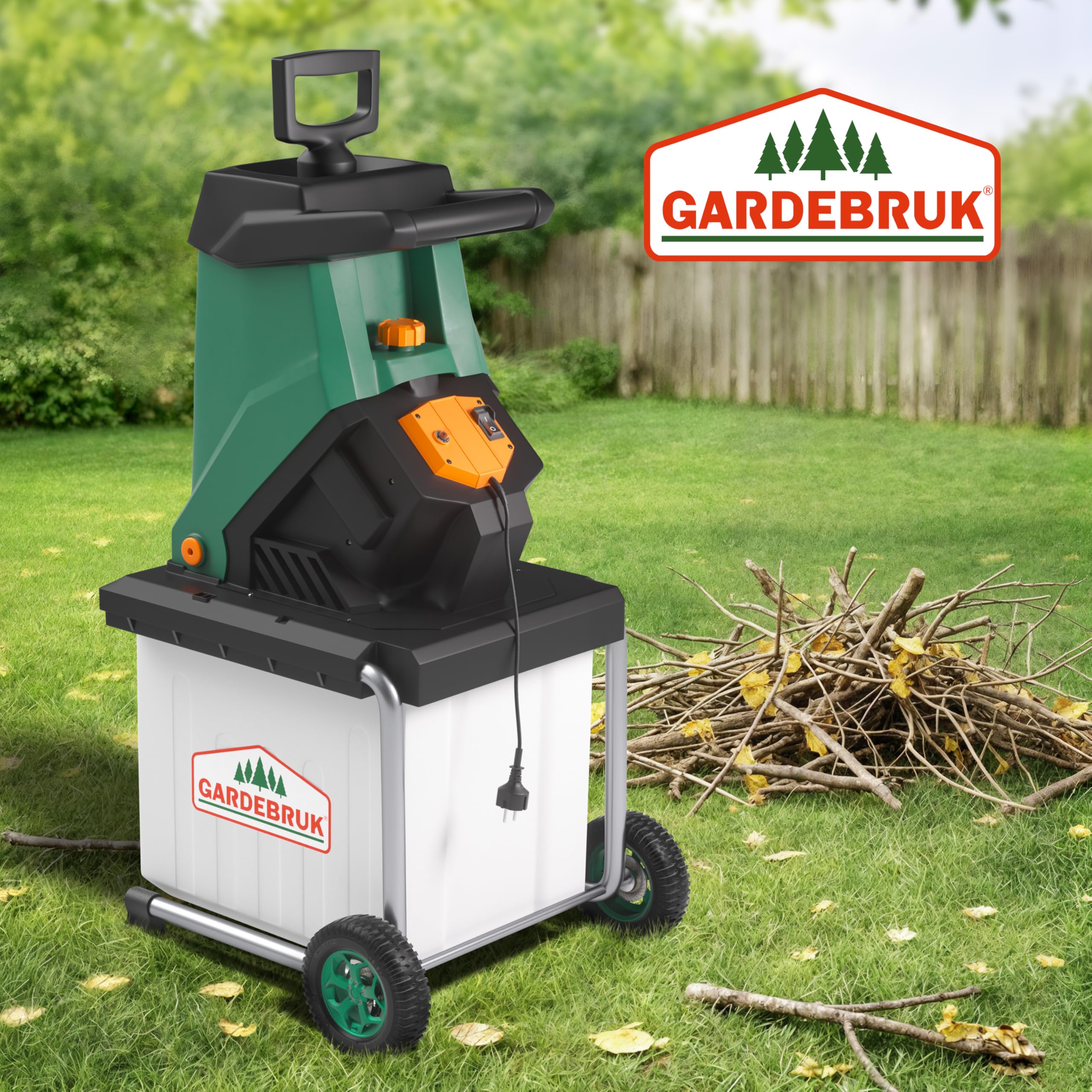 Gardebruk® Broyeur de végétaux électrique 3.1000W broyeur de Branches Couteau Lame Max. 40mm bac 50L broyeur de Jardin déchiqueteur Bois Compost Jardin