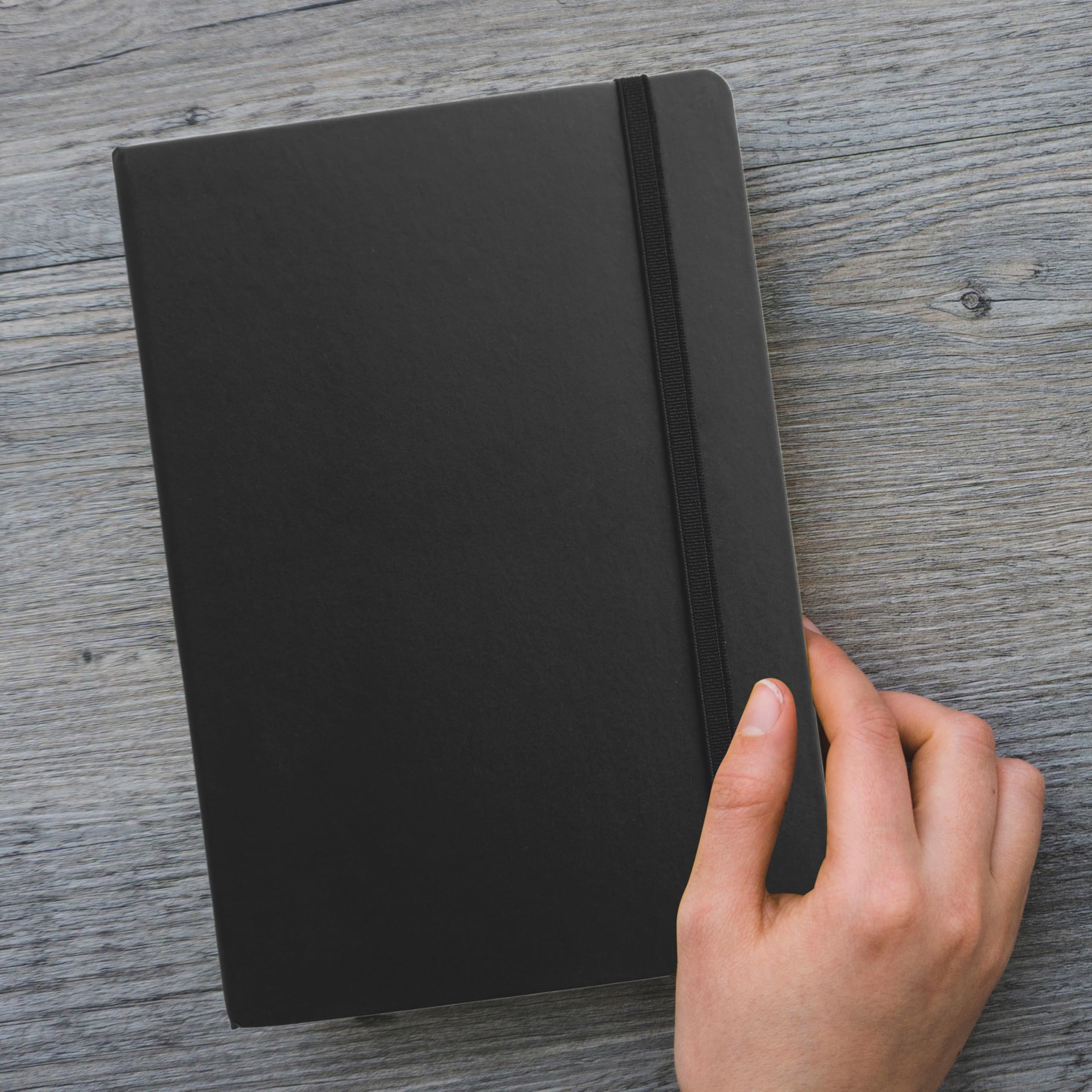 Anupam Fluct - Cuaderno rayado, 160 páginas, diario rayado, diario de papel grueso de 80 g/m², acabado mate A4, tapa de PVC, para escribir, suministros escolares de oficina (negro)