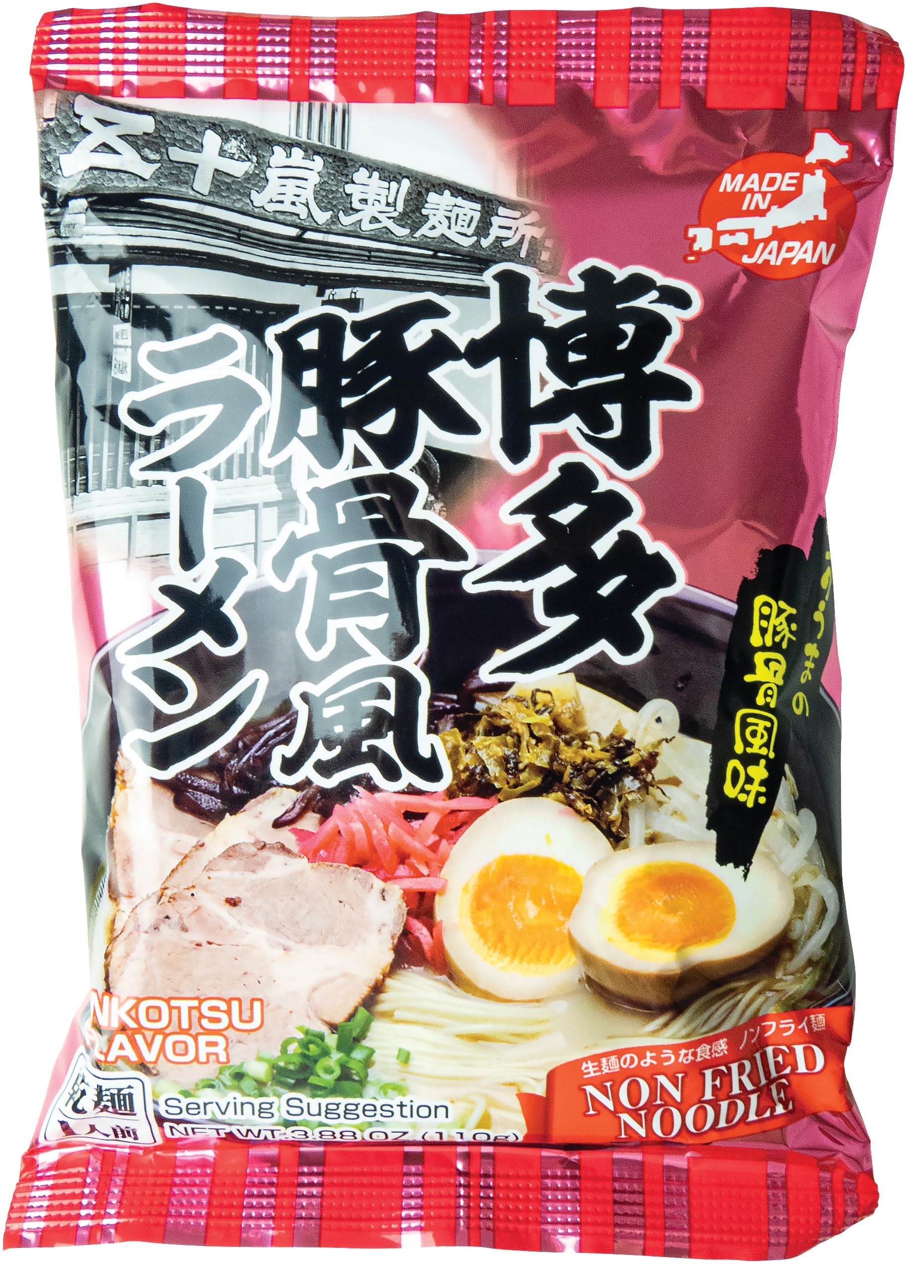 IGARASHI SEIMEN Fideos, ramen instantáneo con salsa Tonkotsu (Hakata Tonkotsu Ramen) - 20 x 110 g