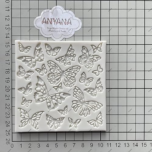 Vista 5 de Fondant Impression Mats cuadrado fondant impresión encaje mariposa molde silicona impresión molde impresión pastel suministros para decoración