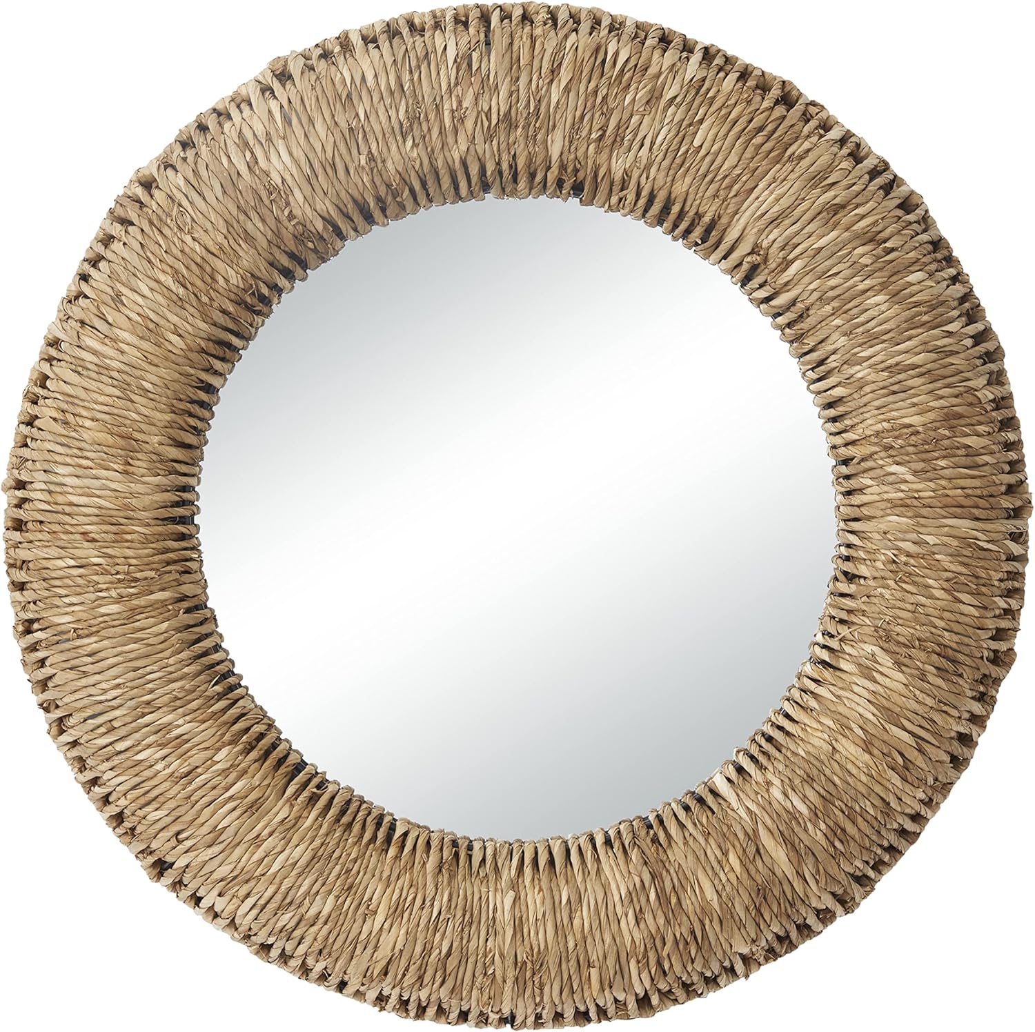 Deco 79 Rattan Room Wall Mirror Coiled Weaved Frame