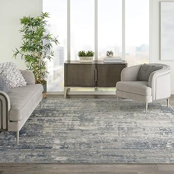 Nourison Home Concerto Grey Beige 8'10" x 11'10" Area Rug - Easy Clean, Non Shedding, Bed Room, Living Room, Dining Room, Kitchen (9' x 12')