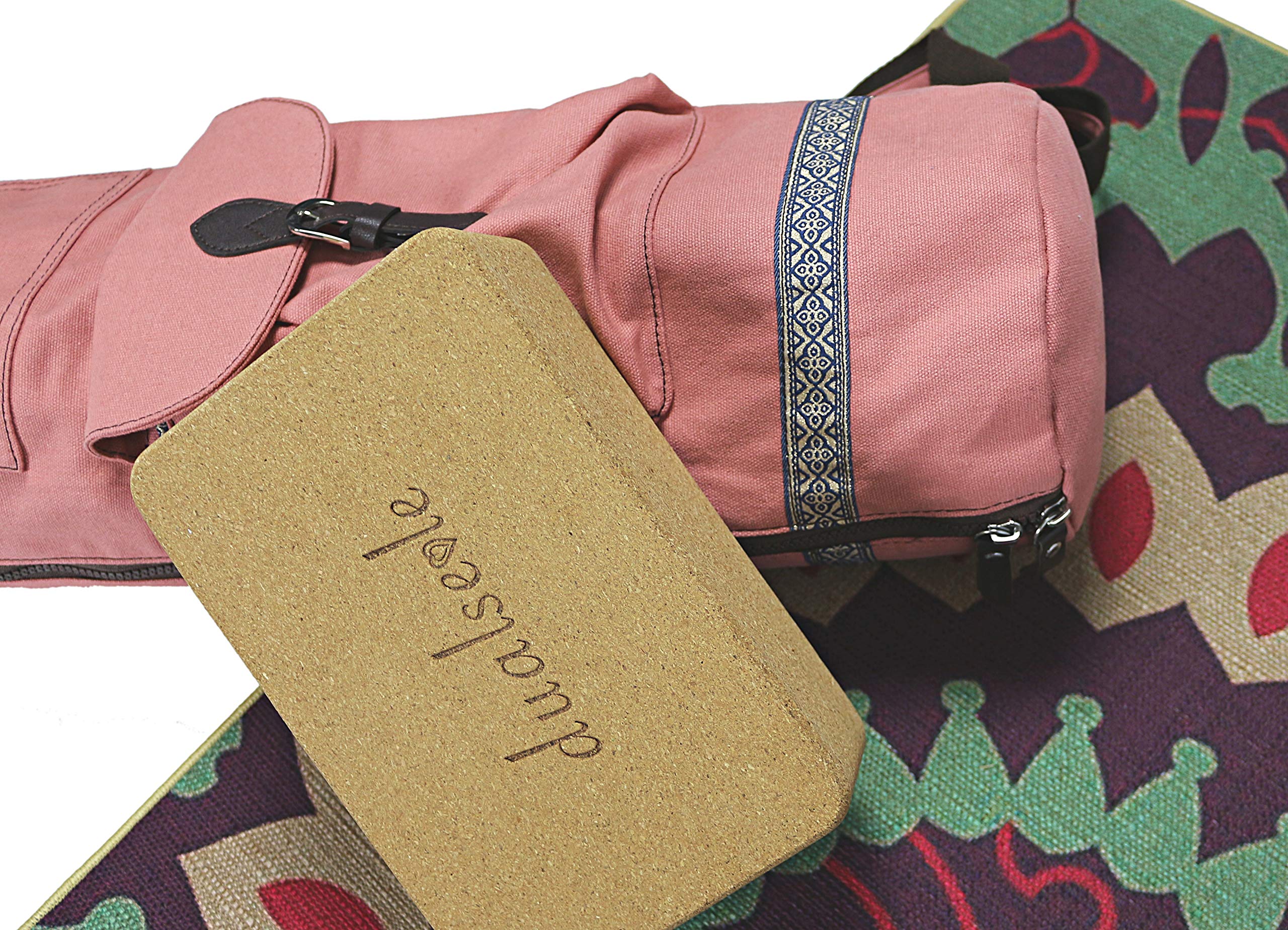 Eco Yogamatte rutschfest aus Jute und Naturkautschuk mit Tragegurt (183 x 68 x 0,5 cm)
