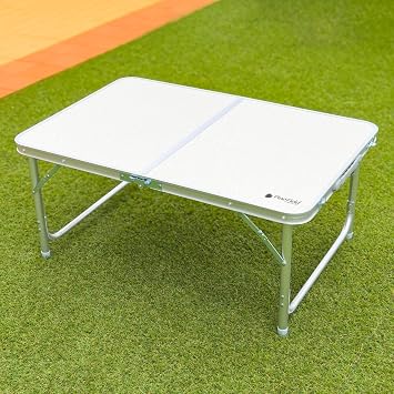 Adjustable Height Foldable Aluminum Table, White