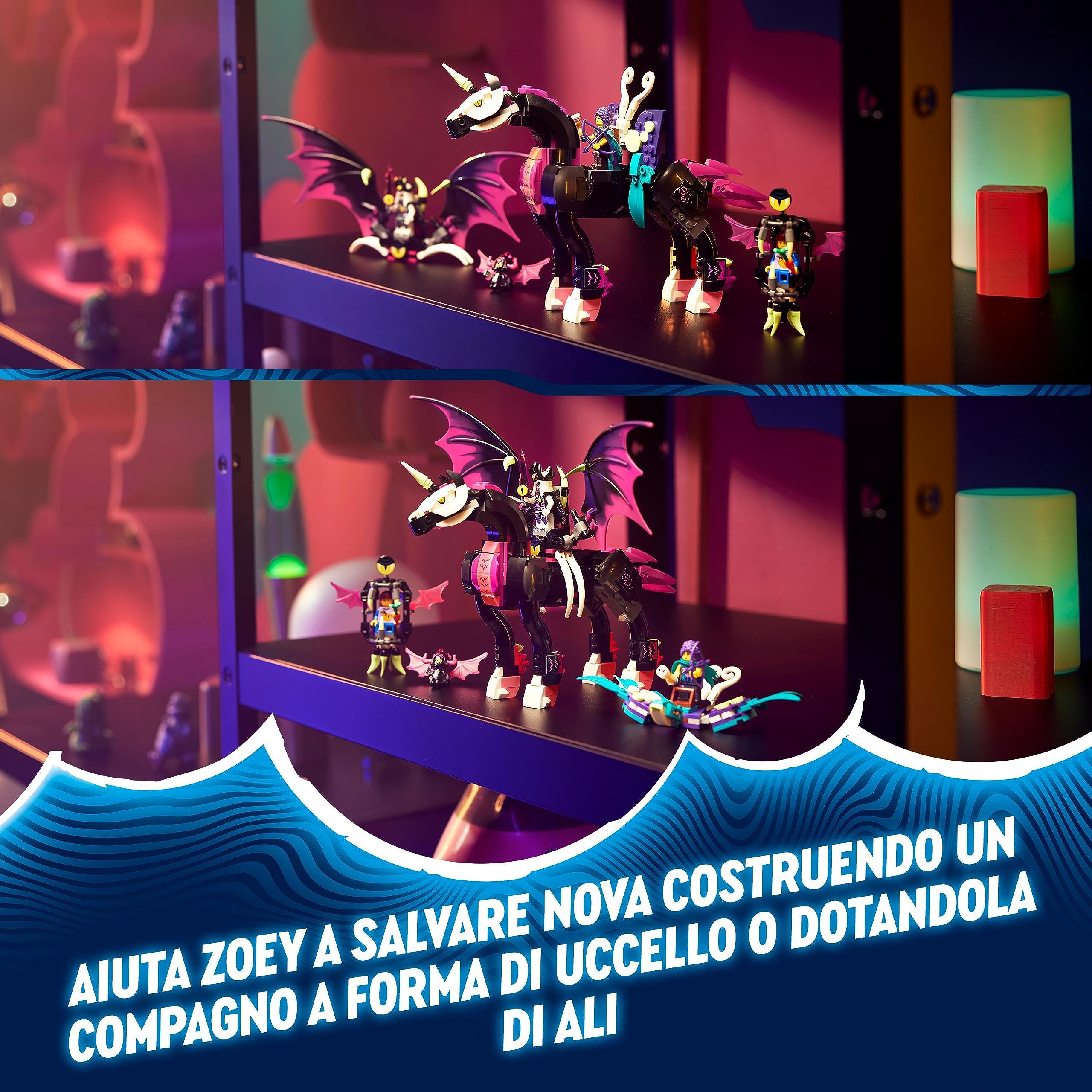 LEGO DREAMZzz 2 in 1 Pegaso, il Cavallo Volante, Animale Giocattolo da Costruire in 2 Modi con Minifigure di Zoey, Nova e Re dell'Incubo della Serie TV, Giochi Creativi per Bambini e Bambine 71457
