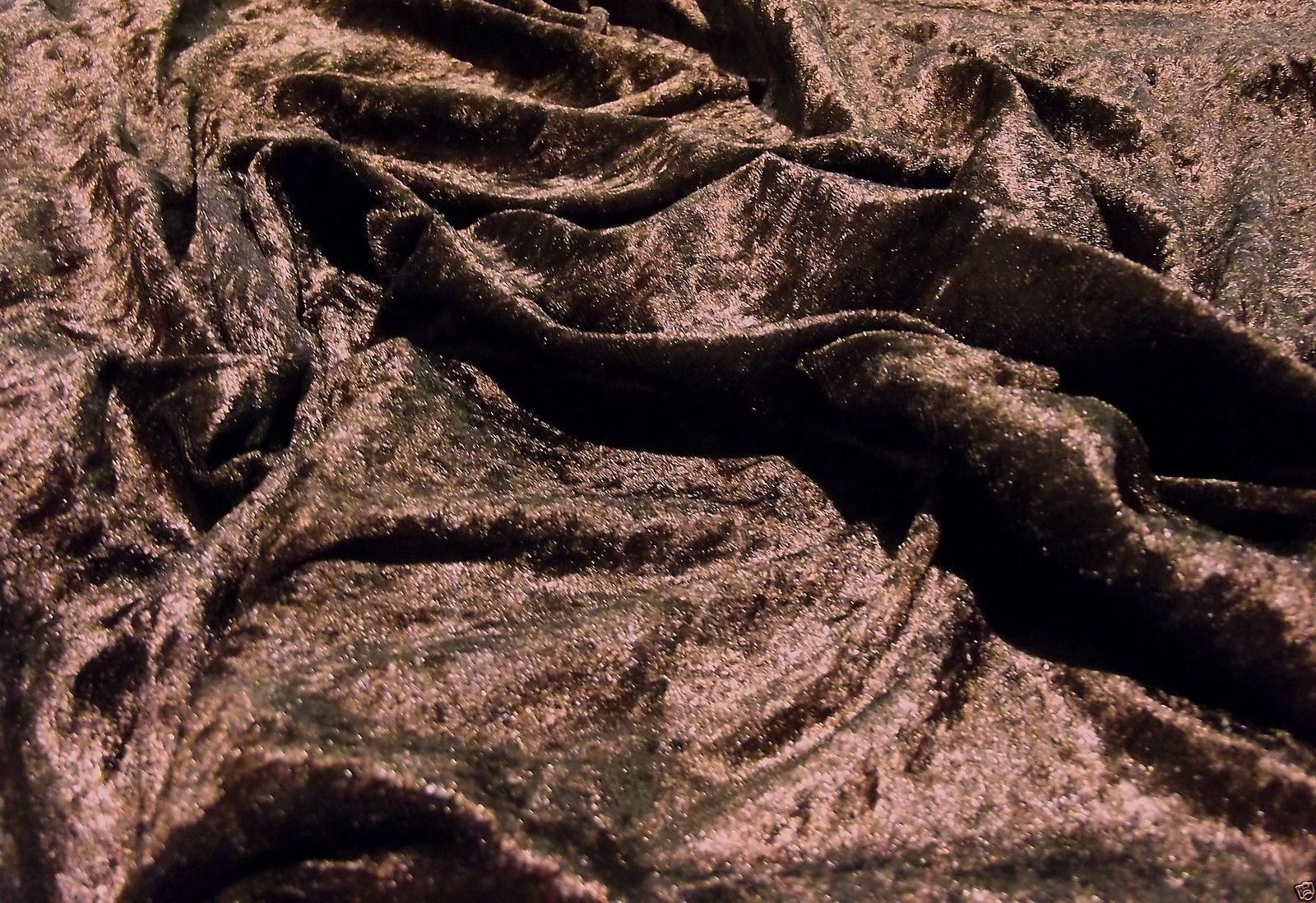 Crs Fur Fabrics Brown Crushed Velvet Velour Fabric Material
