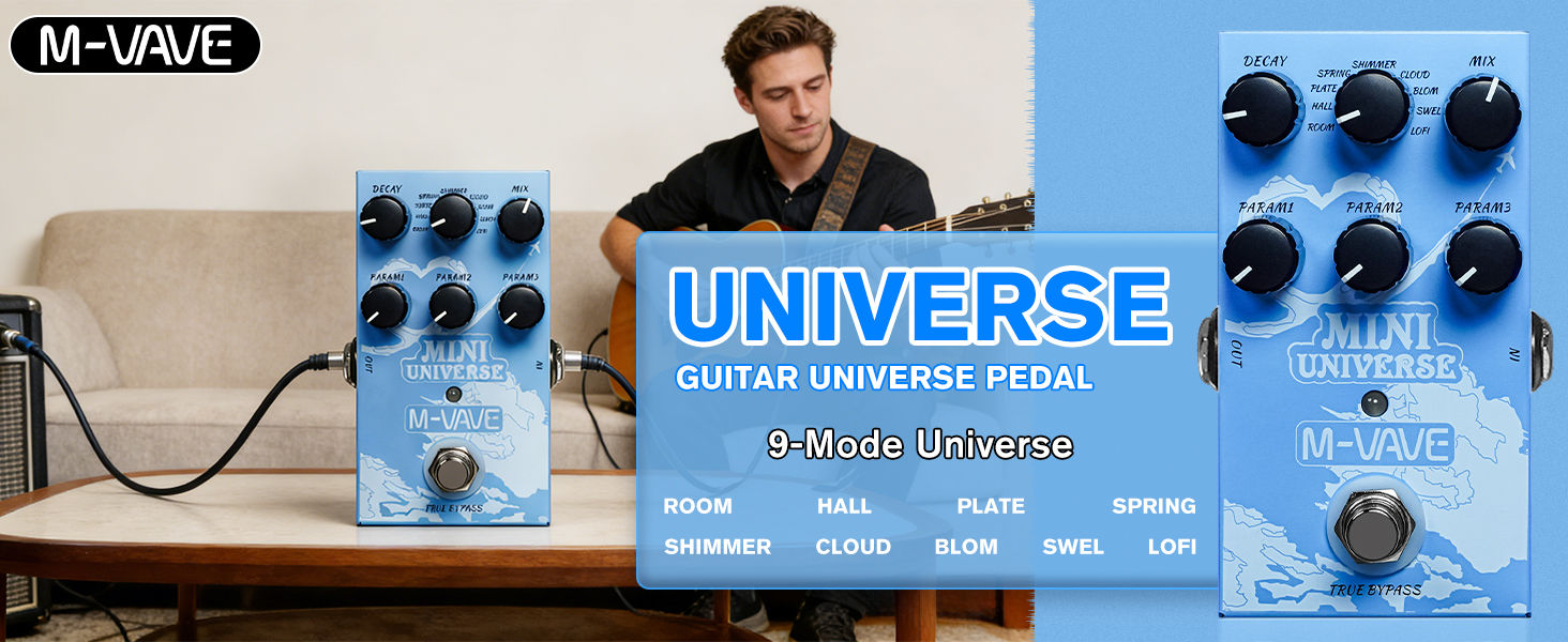 Amazon.com: M-VAVE Mini Universe Pro Guitar Reverb Pedal - 9