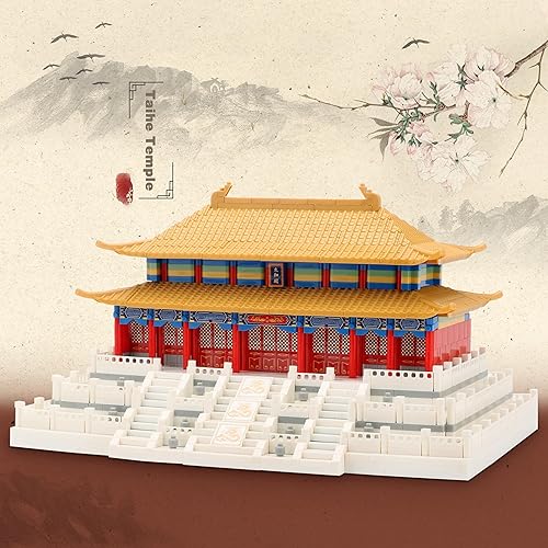 Miniatura 2 de wriyvngs Famosa arquitectura china micro bloques de construcción, modelo de colección Hall of Supreme Harmony para exhibición, 2166 piezas, juguetes