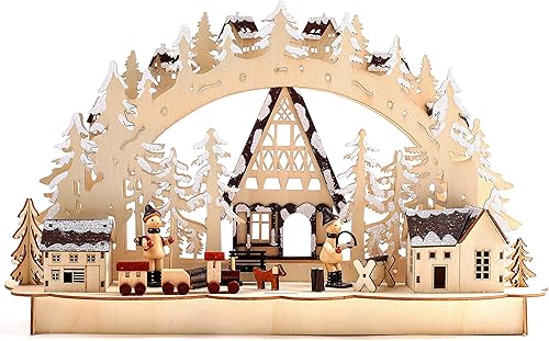BRUBAKER Arco de luz LED de Navidad - Paisaje de invierno - 17.1 x 10.6 x 4 pulgadas