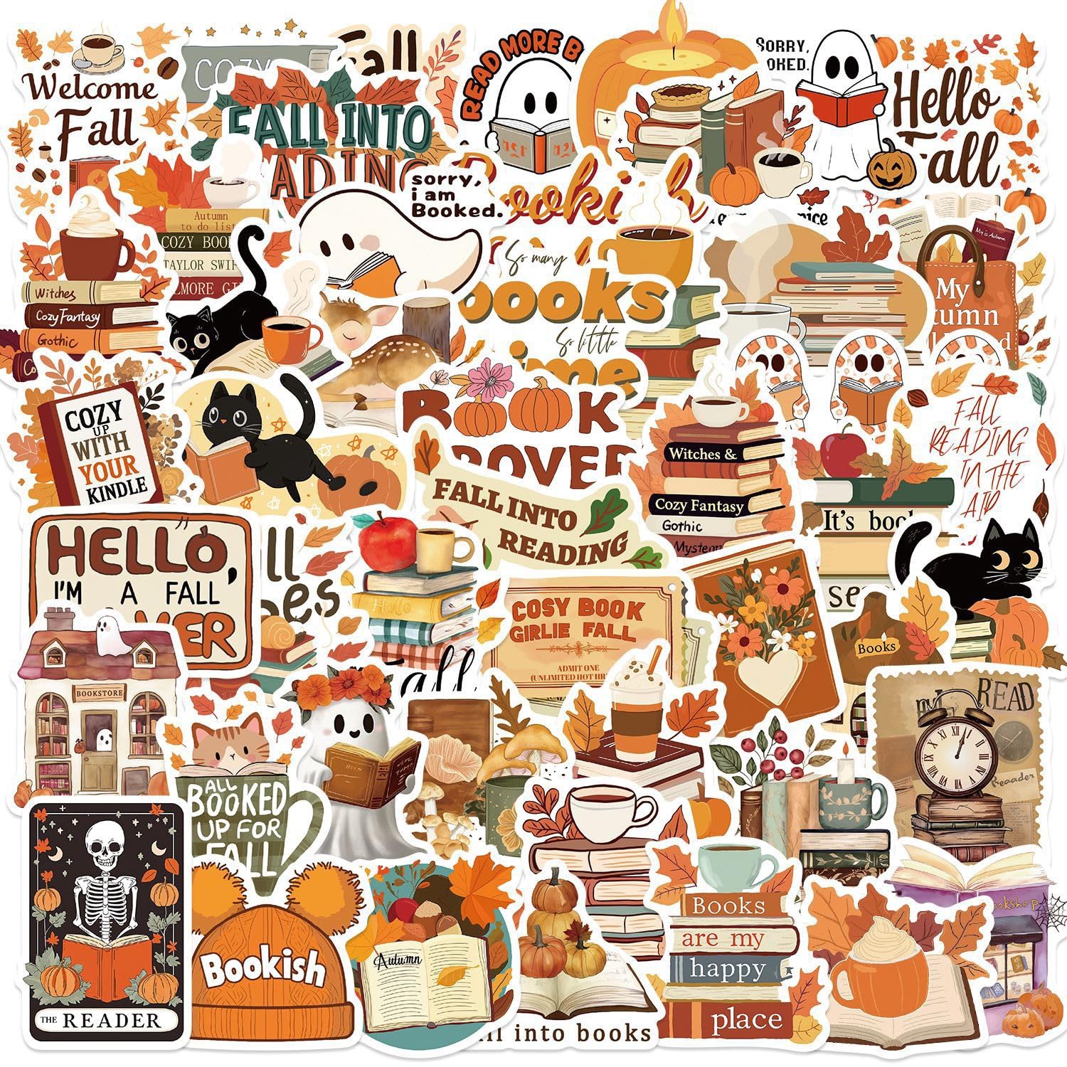 Ethel Book Stickers For Kindle 50Pcs ,Bookish Stickers Decals,Vinyl Waterproof Stickers For Laptop Water Bottle,Book Lovers Gifts