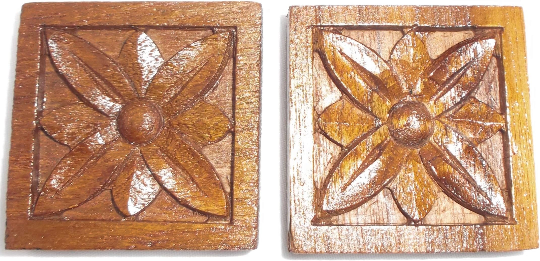 Carved Wood in Flower Shape Number Wo2s03
