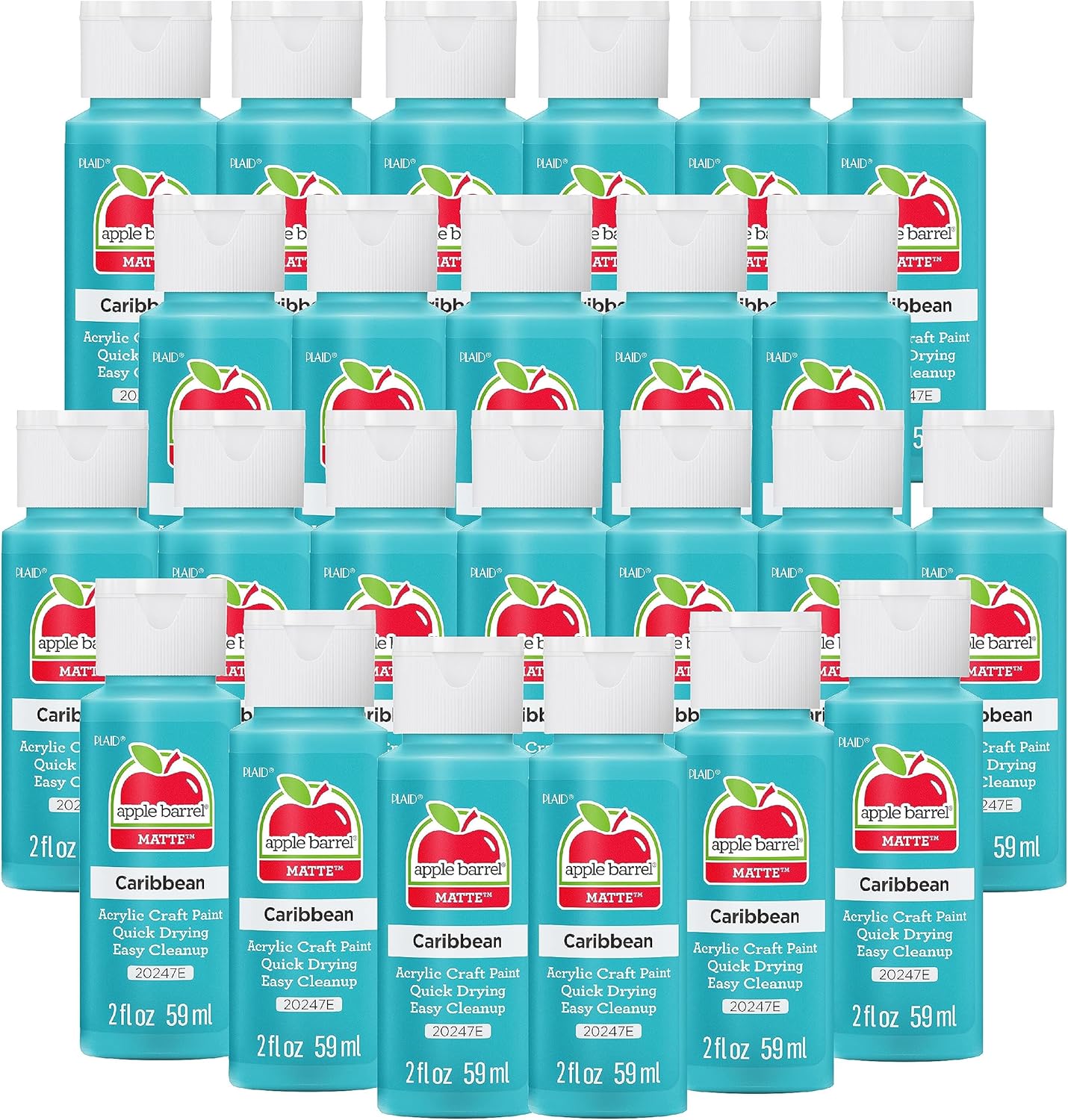 Apple Barrel Acrylic Paint in Assorted Colors (2 oz), 20247EB, Caribbean (Pack of 24)