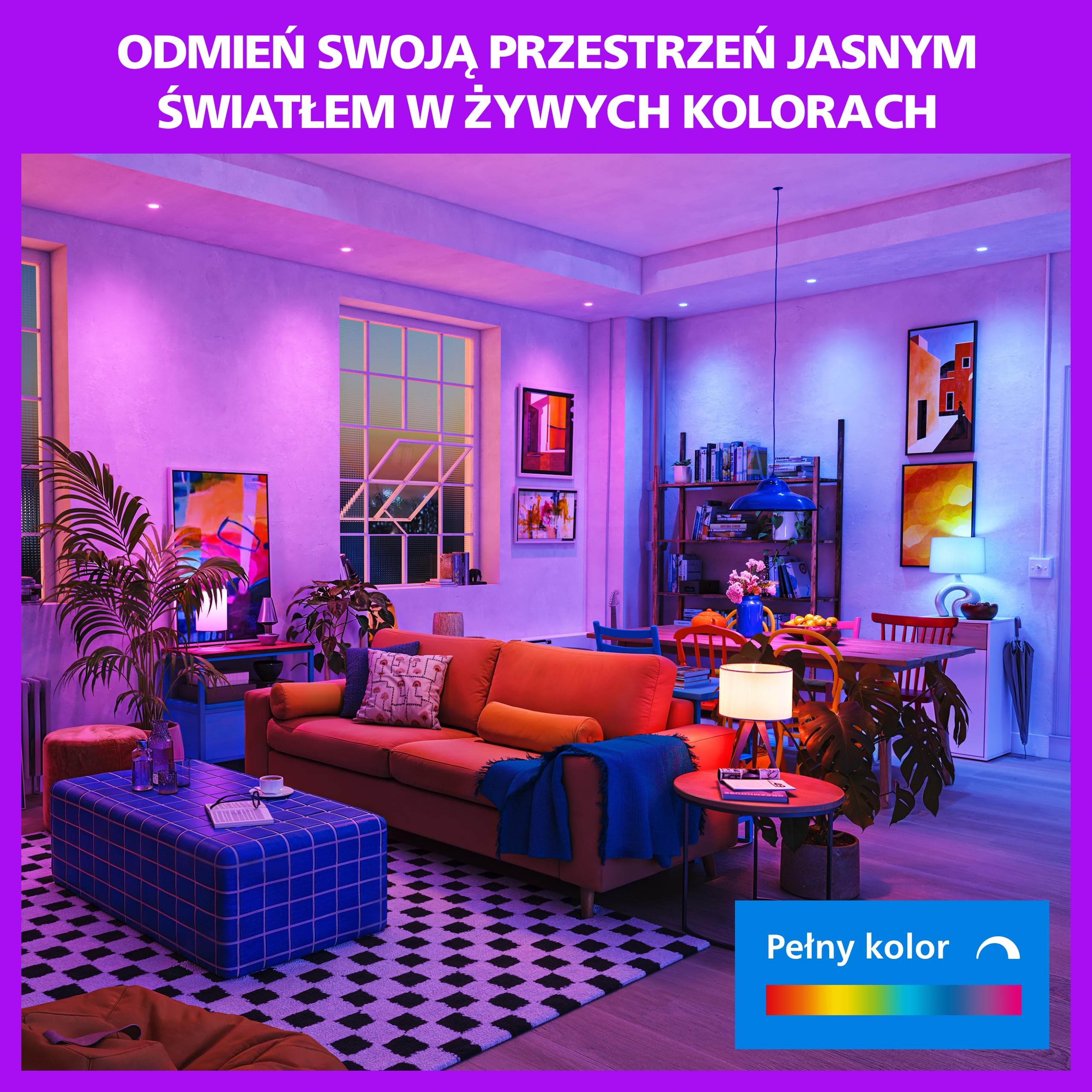 Smart RGB GU10 Szklana Żarówka LED, 3 szt., B22, 345 lm, Kolorowe i Regulowane Białe 2200–6500 K, Mocne Przyciemnianie, Connected by WiZ, Alexa, Google Home, Apple Home