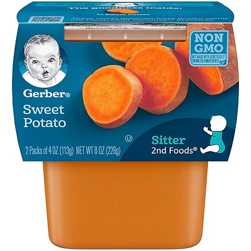 Miniatura 3 de Gerber 2nd Food Baby Food - Puré de batata (2 unidades) y Gerber My 1st Veggies Kit de inicio (zanahoria, frijoles verdes y puré de batata) (6