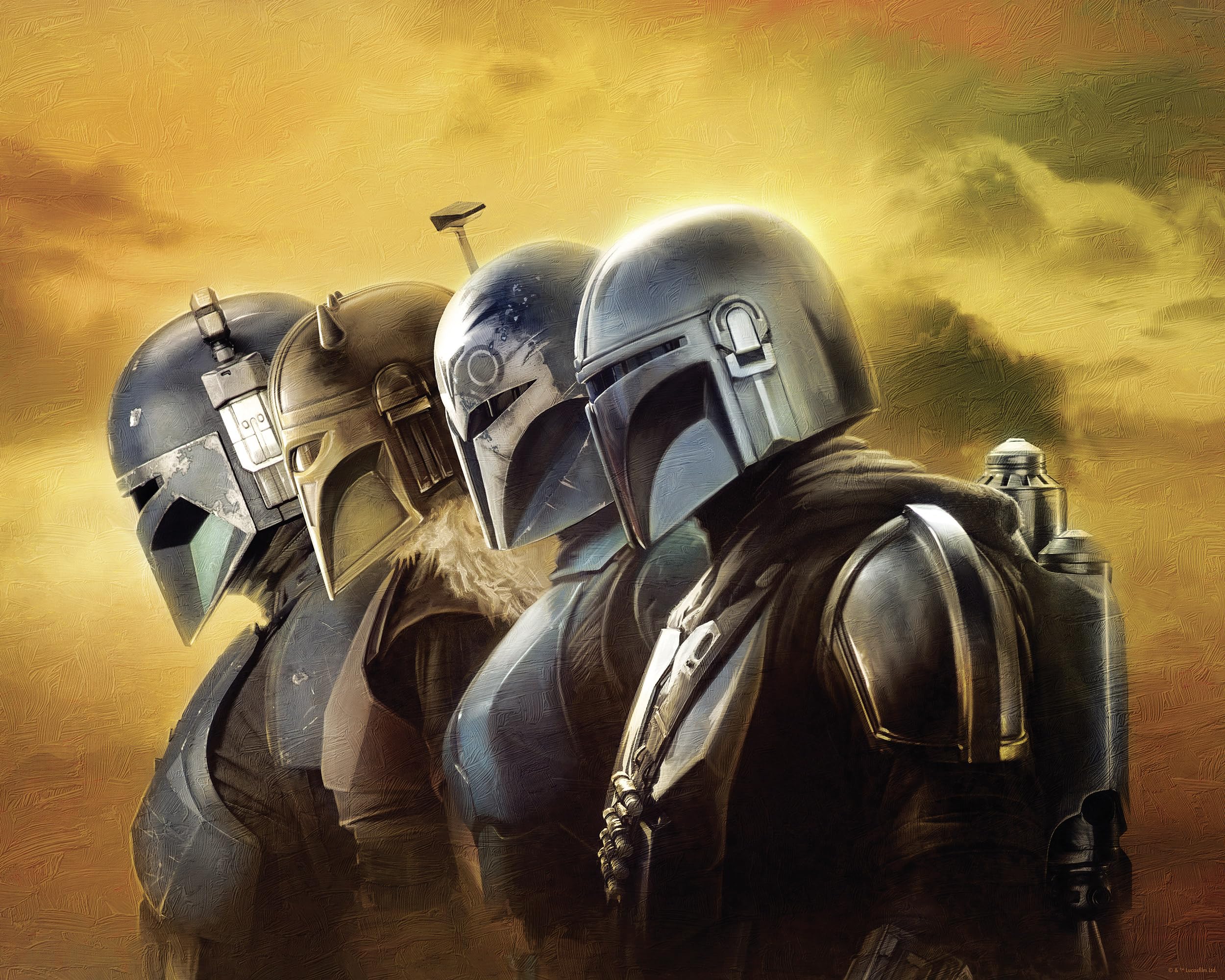 Komar Wall Picture Star Wars The Mandalorian Line Up - Size 40 x 50 cm - Children's Room Wall Decoration