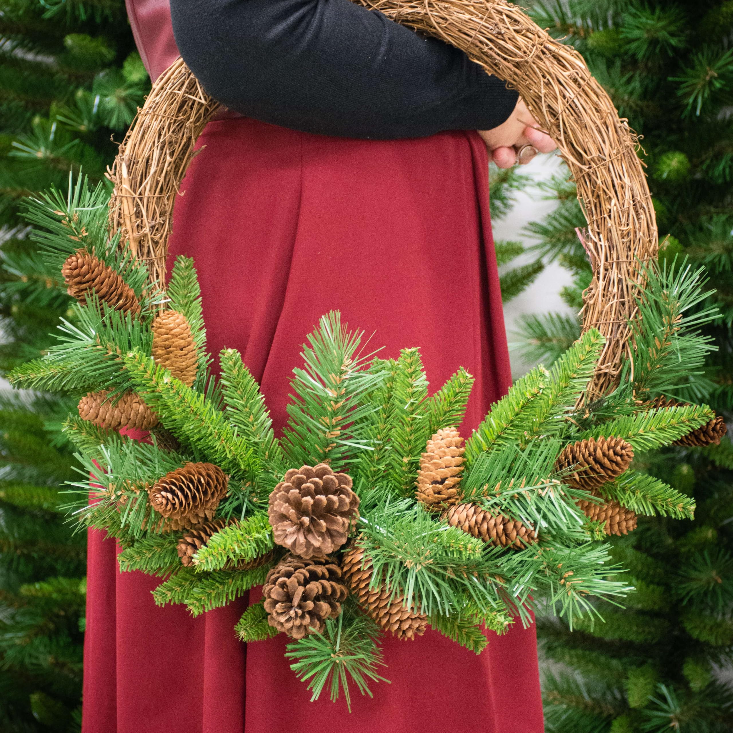 artplants.de Couronne de Sapin Artificiel Alfred, Vert, Ø 40 cm | Couronne de Noël
