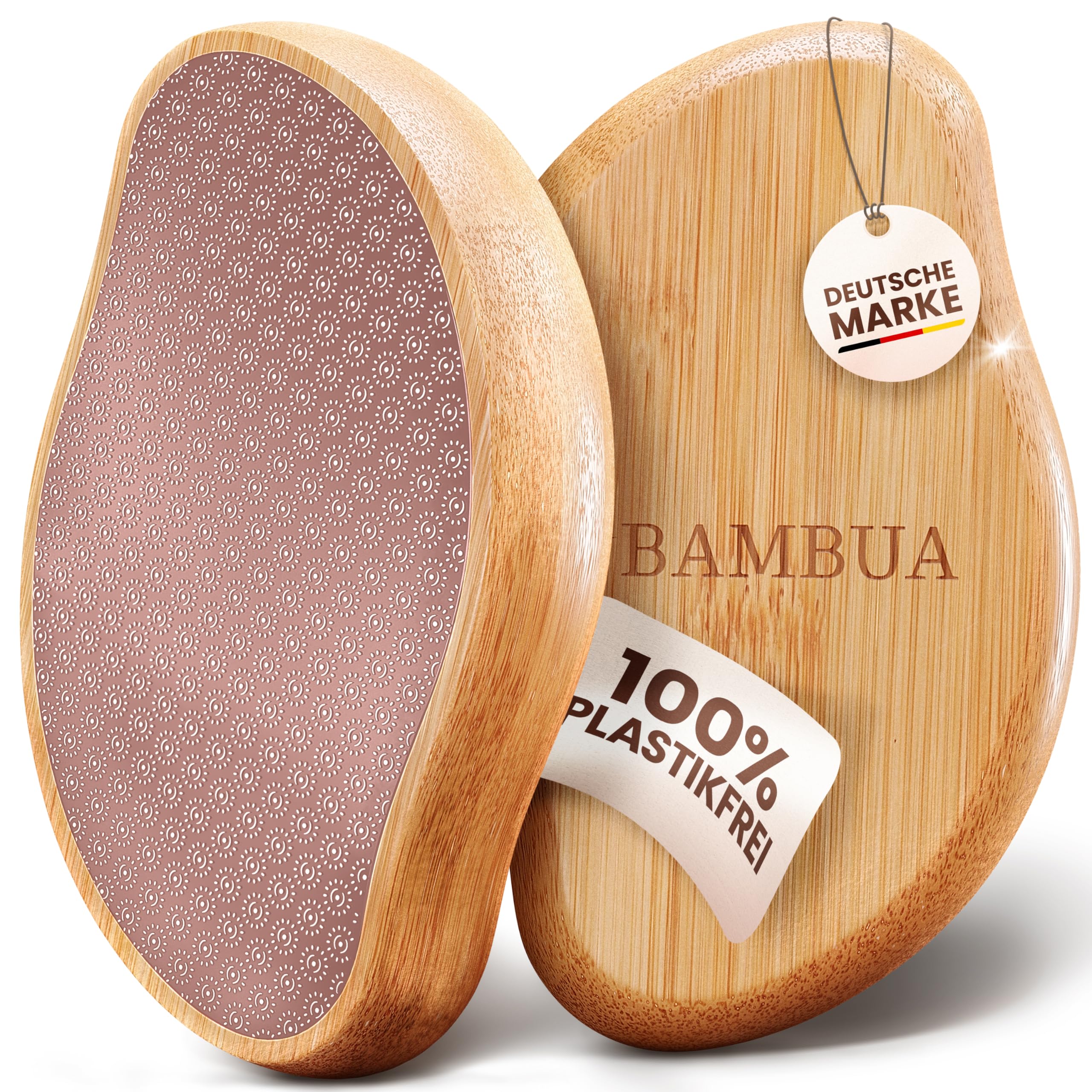 BAMBUA Hornhautentferner - [100% Anti-Hornhaut Effekt] Hornhaut Entfernen Fuß - Zur Fußpflege für schöne Füße - Effektives Nano Glas - Professionelle Pediküre - Premium Bimsstein (Rosa)