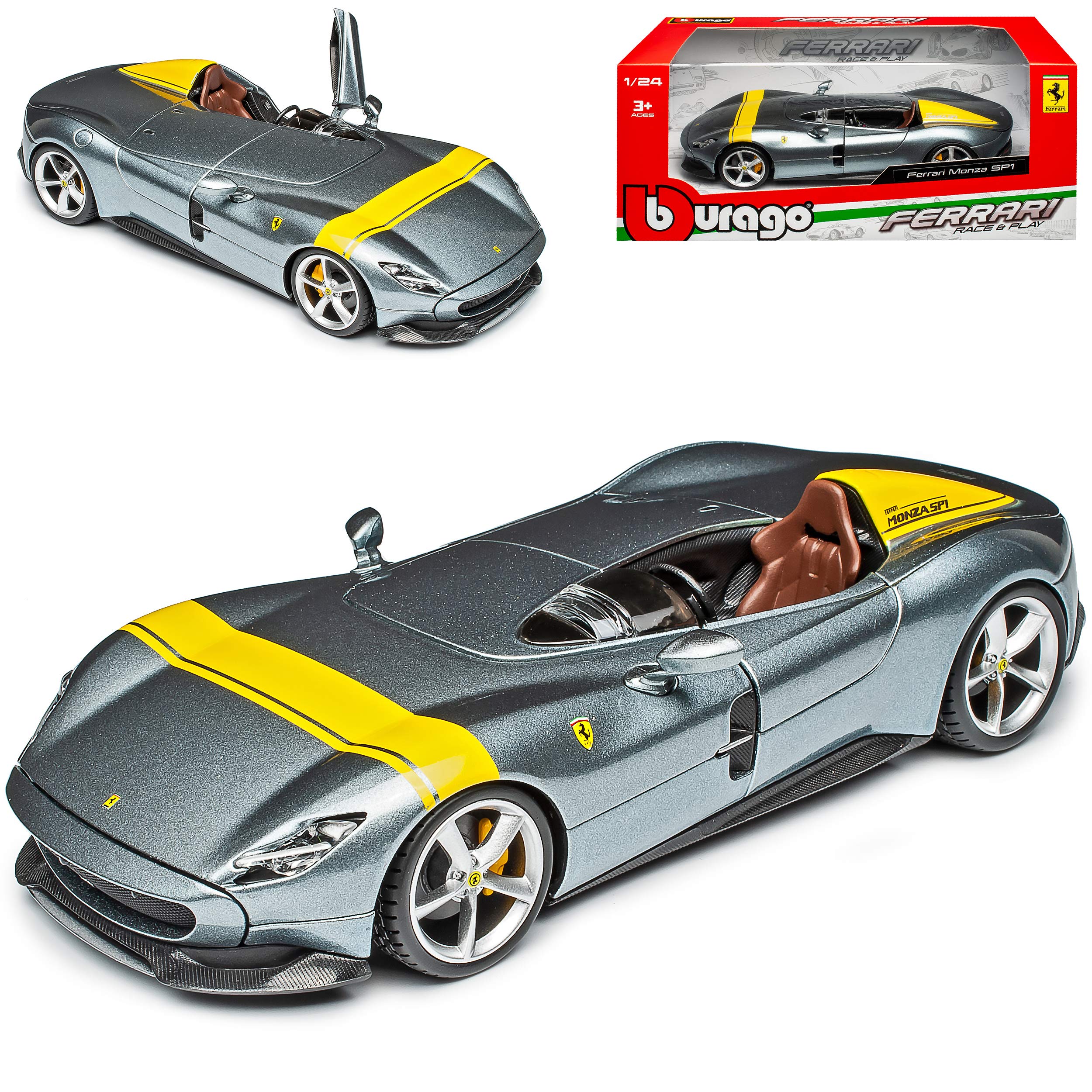 Generisch Ferari Monza SP1 Silber 1/24 Burago Modell Auto