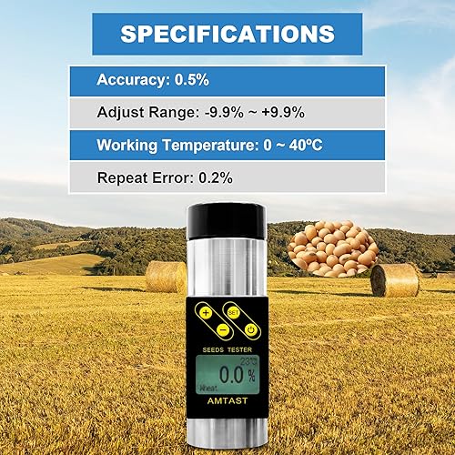 Miniatura 9 de Medidor de humedad de grano Probador inteligente de humedad de grano para 16 granos Prueba de humedad de granos de café Arroz Trigo Mijo Soja Maíz