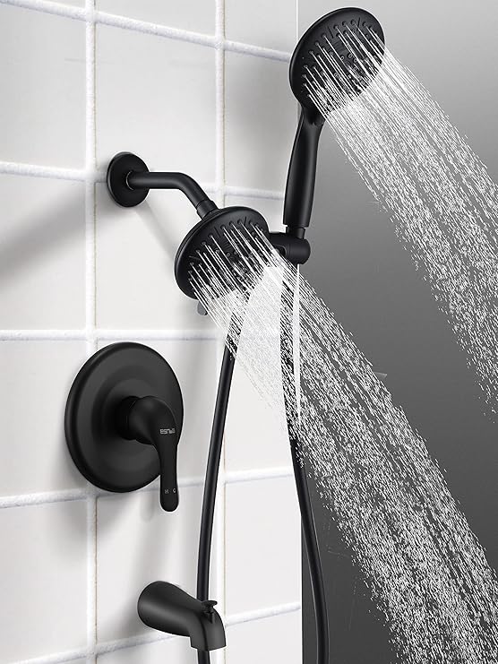 ESNBIA Shower Tub Kit, Tub and Shower Faucet Set（Valve Included) with