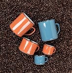 Abbott Collection Enamel Look Mug - En grès, Denim Blue, 14oz (4" H)--Vein vintage Camp-Style, grès, lave-vaisselle & Micro-ondes sans danger, 14oz, 4"H