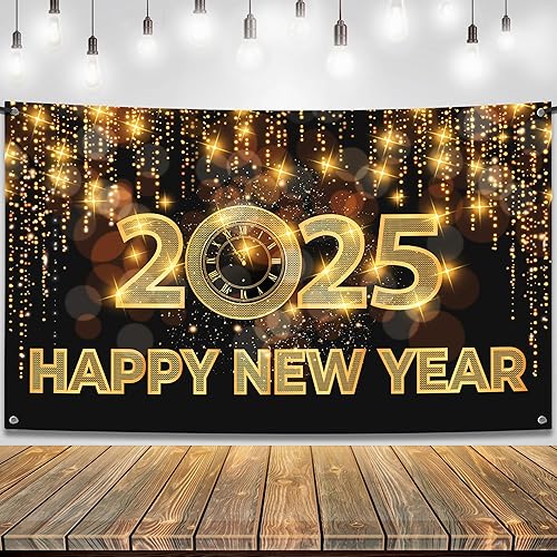 KatchOn, Cartel de Feliz Año Nuevo 2024  Xtragrande, 72 x 44 pulgadas  Fondo de feliz año nuevo, decoraciones de feliz año nuevo 2024  Cartel de Año