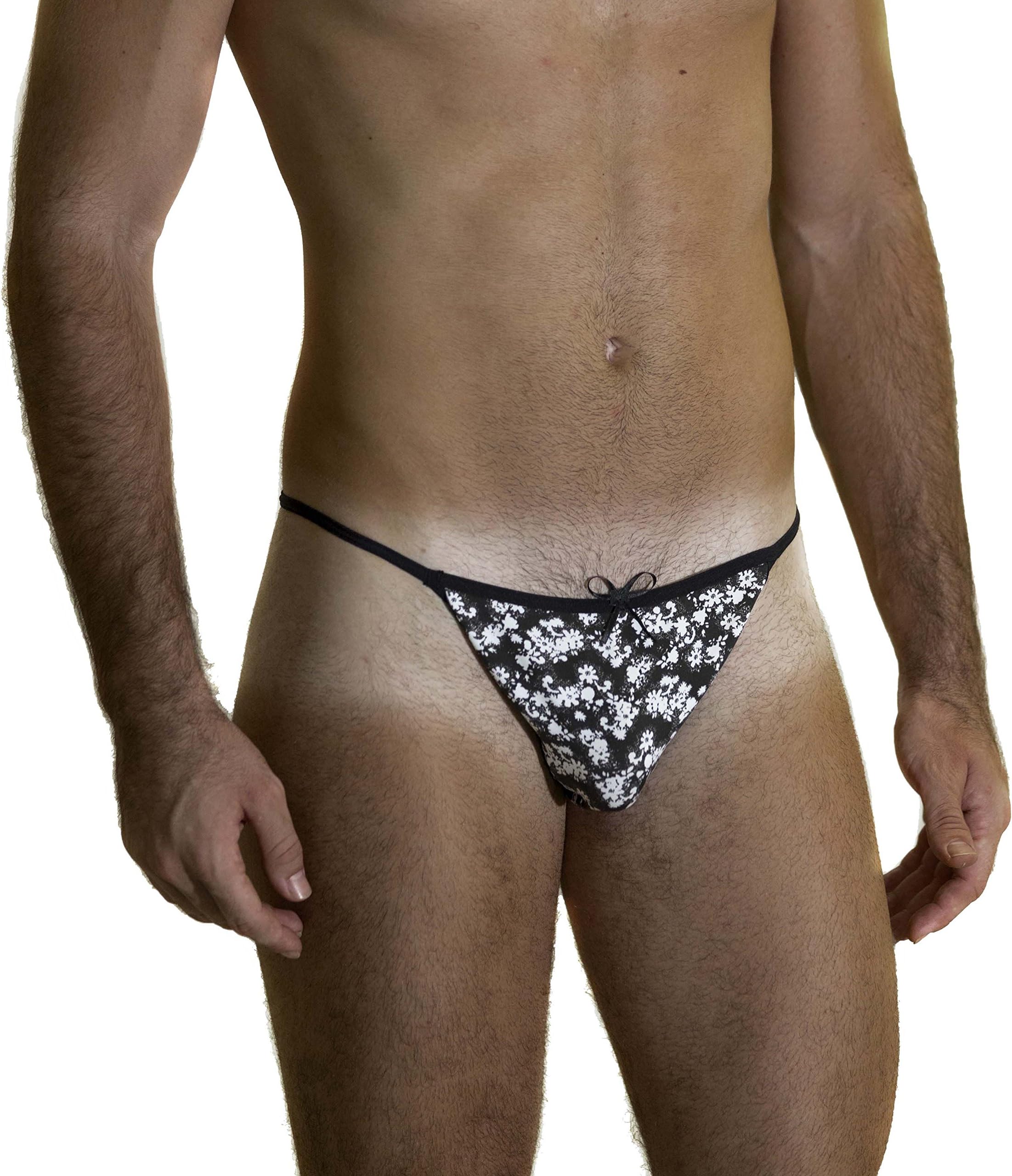 Habitus Lingerie Men's Black and White Floral Panty