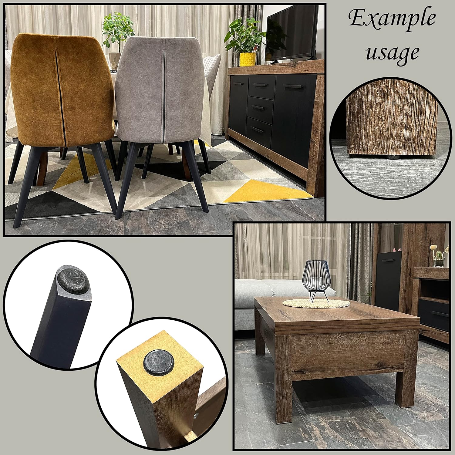 AERZETIX - C65822 – Pack of 10 Sliders for Round Nailing Chair Legs Diameter 16 mm Plastic – Cherry Colour – Furniture Table Cabinet Dresser Cupboard Bed Accessory Protection Floor Sofa