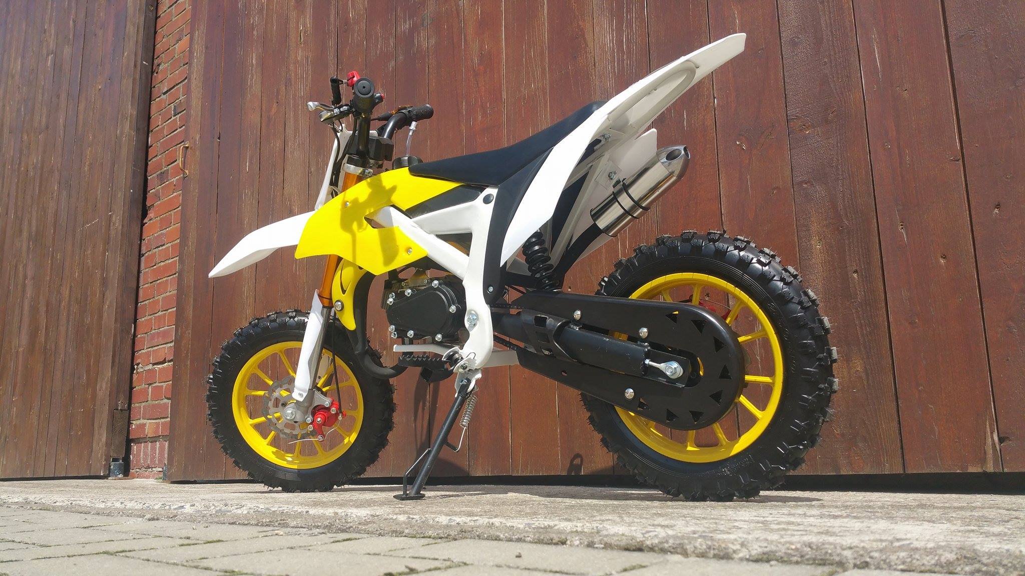 Pocketbike Crossbike Dirtbike 49cc 2 Takt RV-Racing Kinder Motorrad Gelb